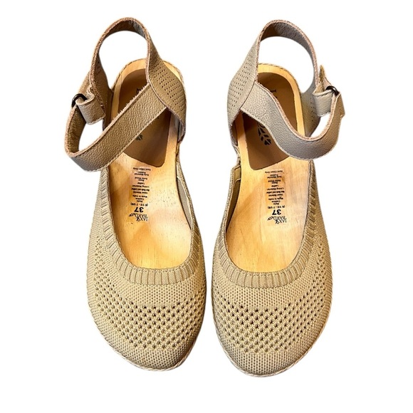 Jax&Bard Wooden Platform Knit, Leather Maryjane Maple Cream size 37(6.5-7) NWT - Picture 3 of 9